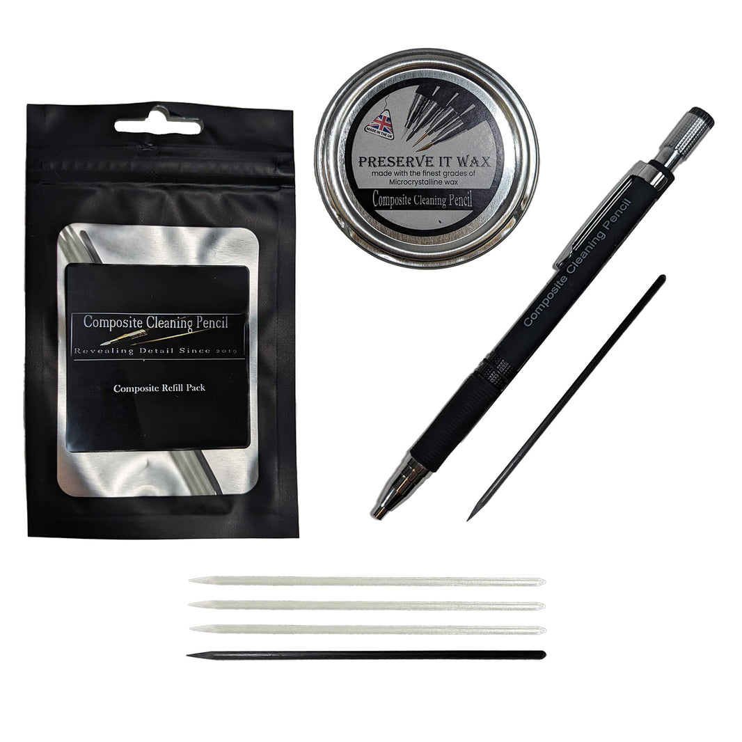 Composite Cleaning Pencil Kit with Preserve It Wax and Refills