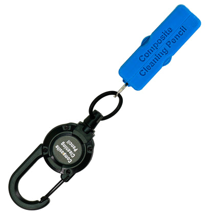 Blue cleaning pencil multi-tool with composite and brass cleaning tips
