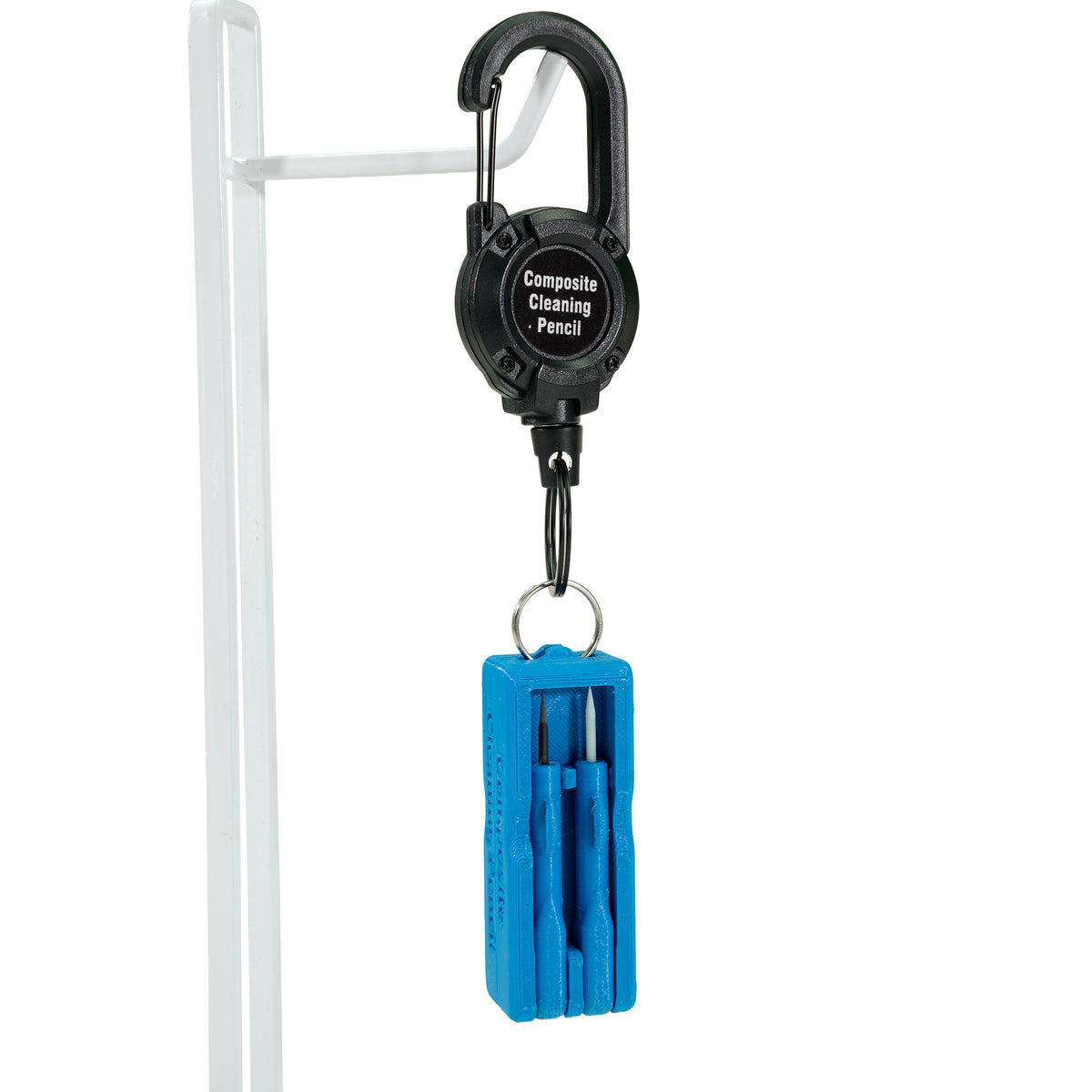 Blue Digger's Den cleaning tool showing brass brush and inserts
