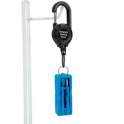 Blue Digger's Den cleaning tool showing brass brush and inserts
