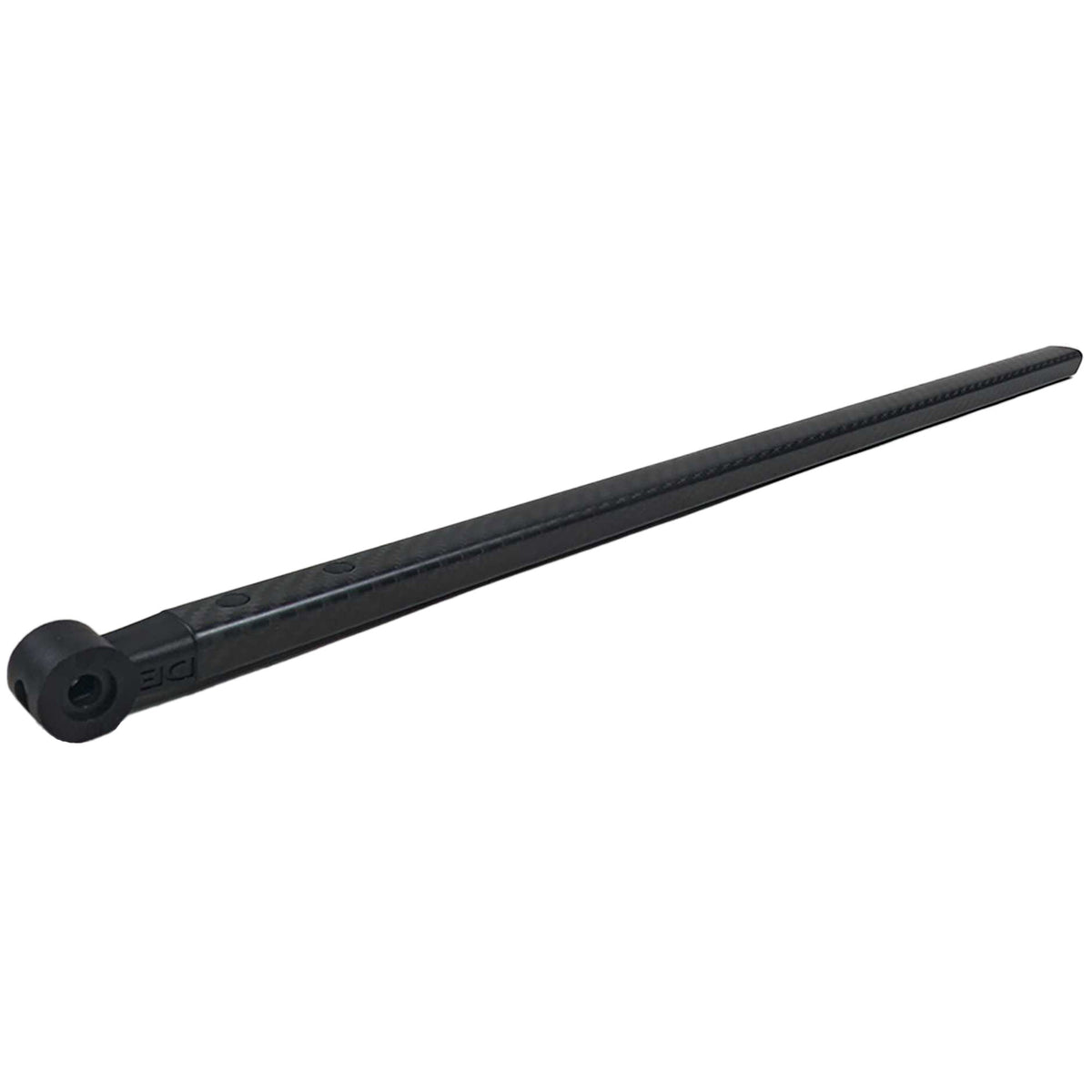 Side view of the Detect-Ed carbon fiber lower shaft for XP Deus and Deus II shown against a white background.