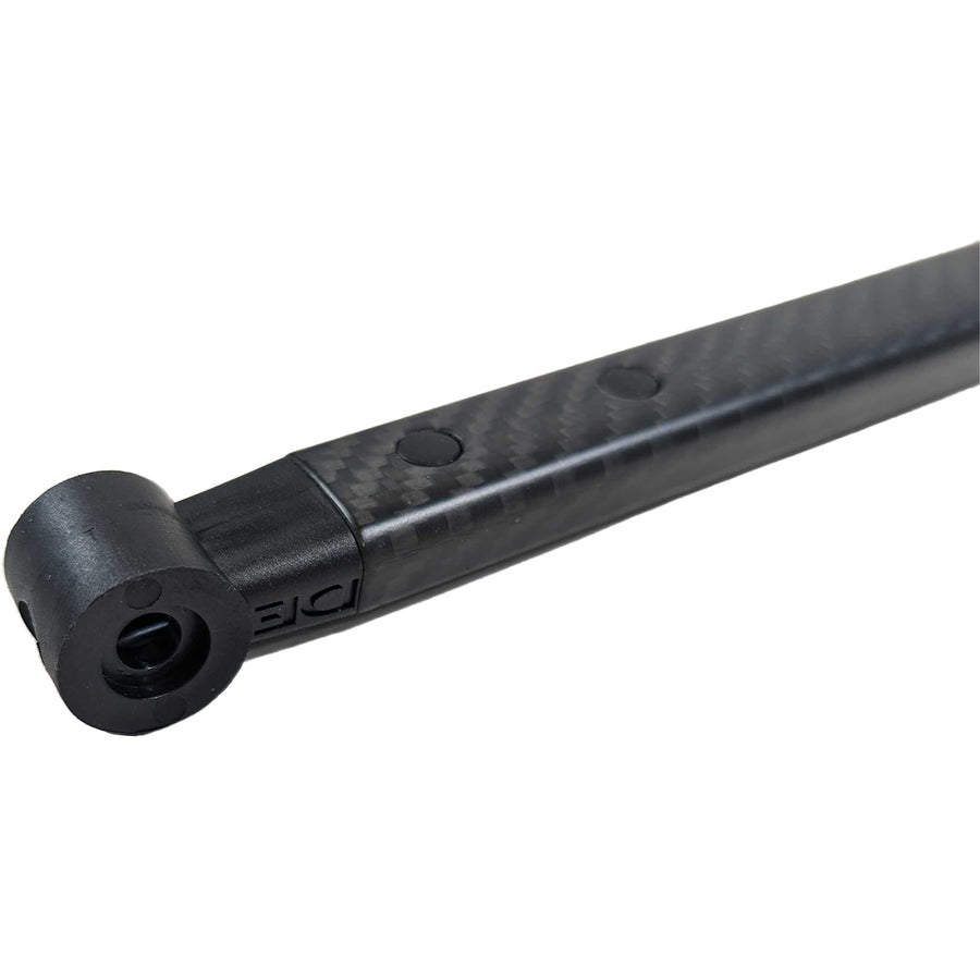 Close up view of the Detect-Ed carbon fiber lower shaft for XP Deus and Deus II shown against a white background.