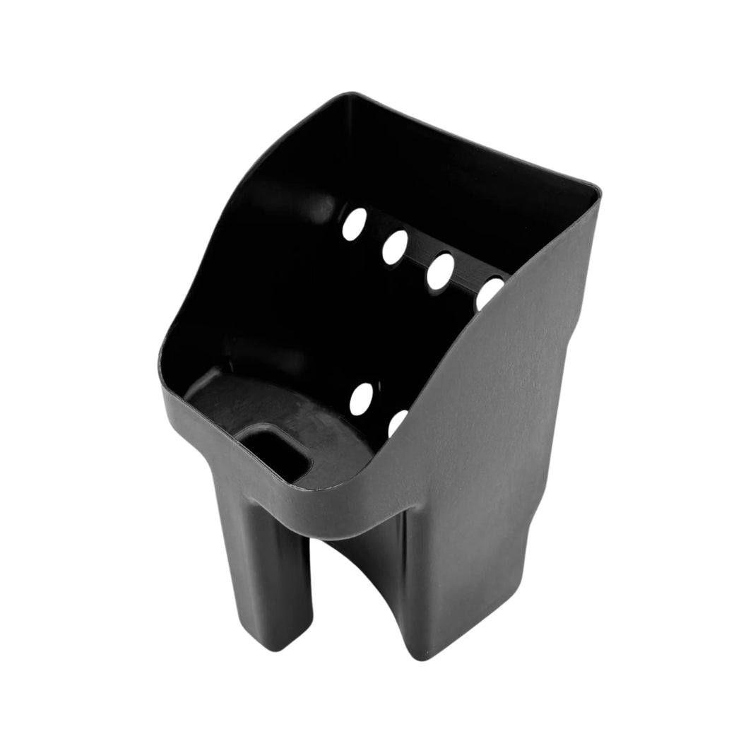 Detect-Ed black plastic beach sand scoop sifter with drainage holes and short handle grip