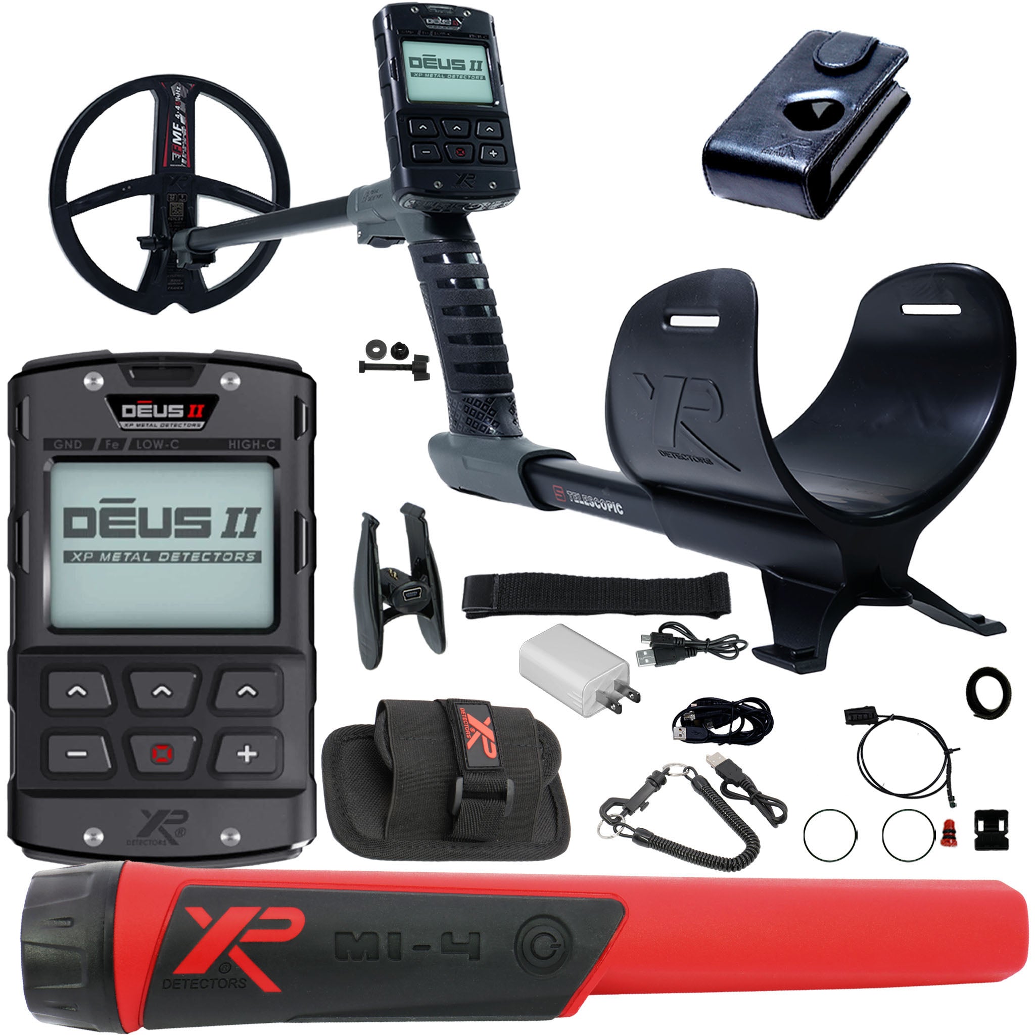 XP DEUS II Fast Multi Frequency RC Metal Detector with 9" FMF Search Coil Starter Package