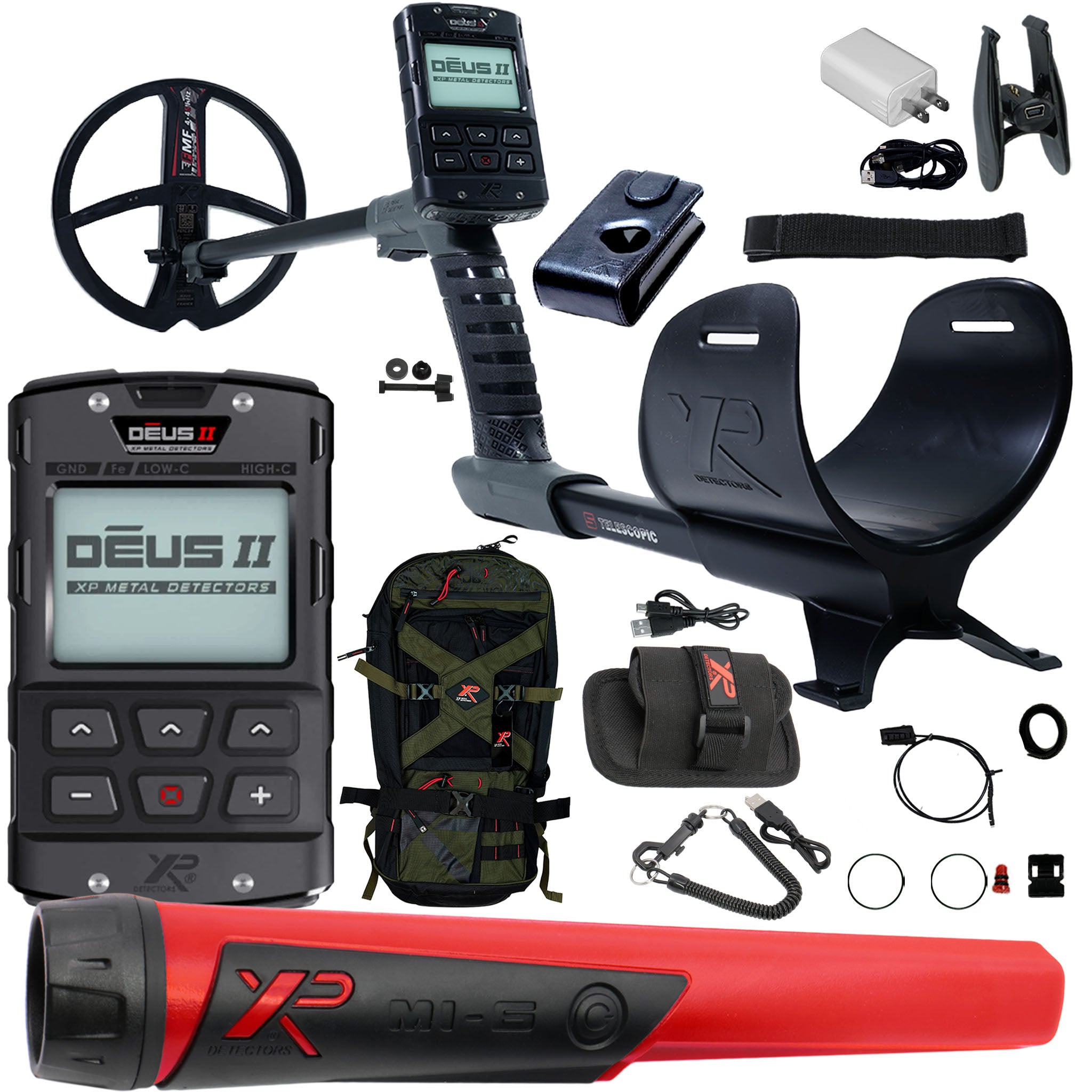 XP DEUS II Fast Multi Frequency RC Metal Detector with 9" FMF Search Coil - Complete Package