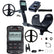 XP Deus II metal detector with 9-inch FMF coil, wireless remote control, and S-telescopic stem on white background
