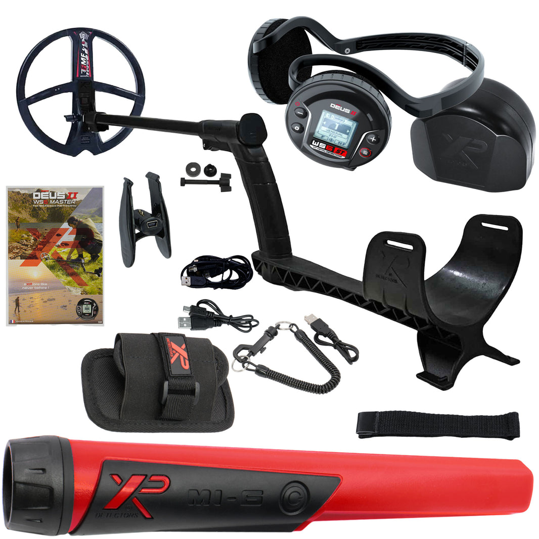 XP DEUS II with WS6 Stereo Headphones and MI-6 pinpointer

