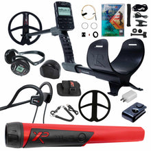 XP DEUS II Fast Multi Frequency RC + WS6 Metal Detector with 9" FMF Search Coil Dive Package + Pinpointer