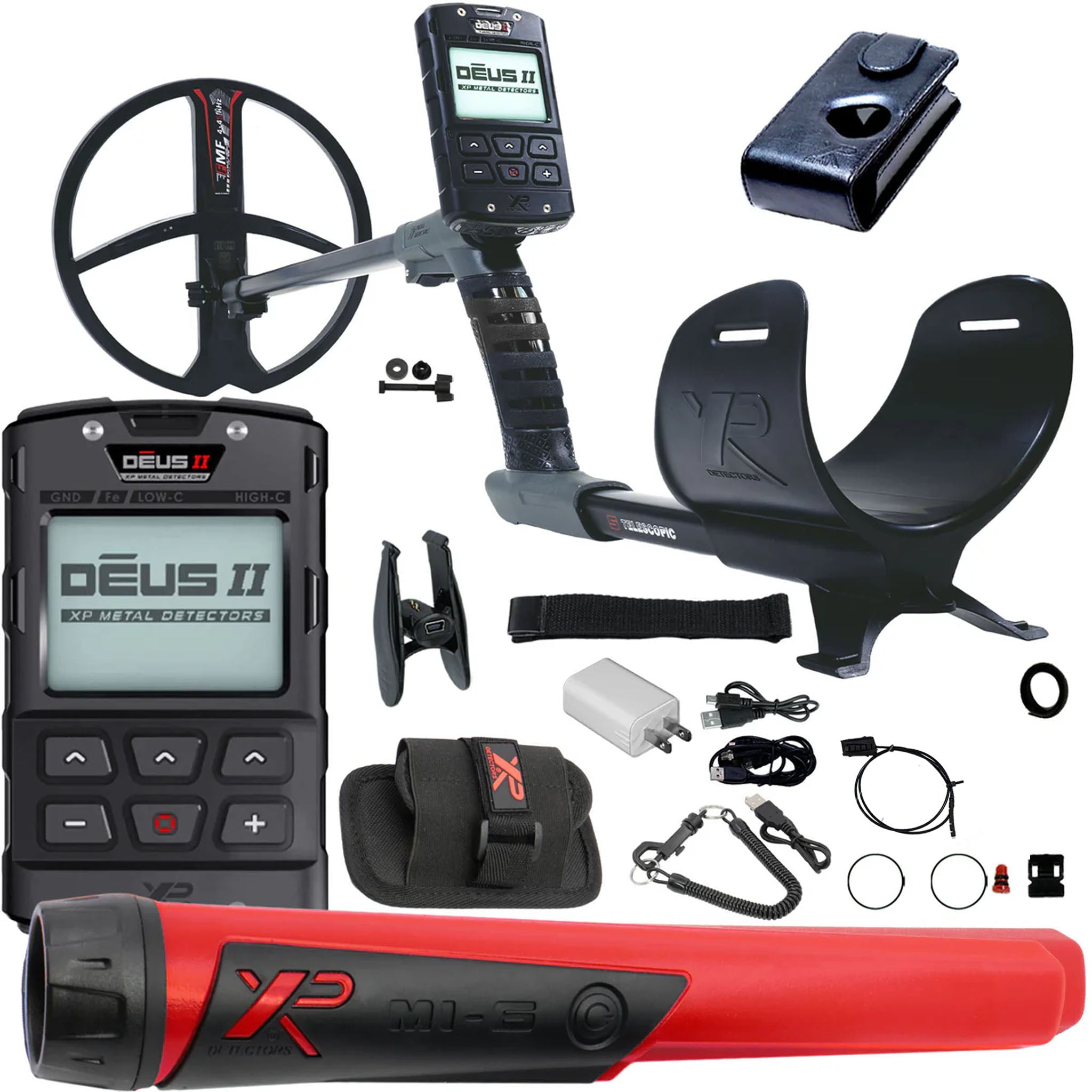 XP DEUS II Fast Multi Frequency RC Metal Detector with 11" FMF Search Coil Starter Package