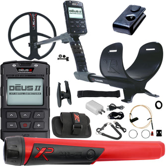 XP Deus II RC - 11" FMF Coil with MI-6 Pinpointer - Waterproof and multifrequency Metal Detector with XP Deus II Remote Control & S-Telescopic Stem