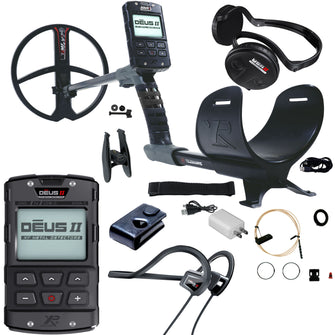 XP DEUS II Fast Multi Frequency RC Metal Detector with 11″ FMF Search Coil with WSAII and Bone Conduction Headphones