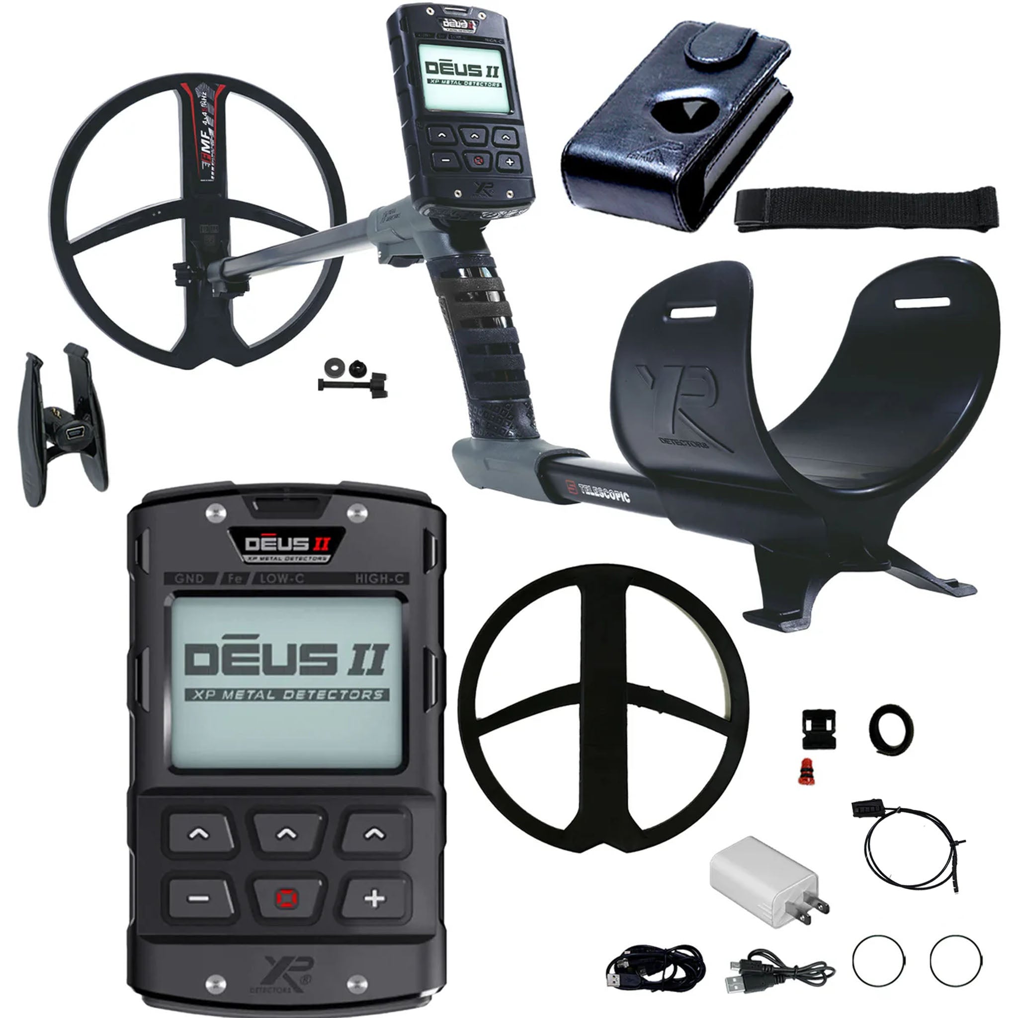 XP DEUS II Fast Multi Frequency RC Metal Detector with 11" FMF Search Coil