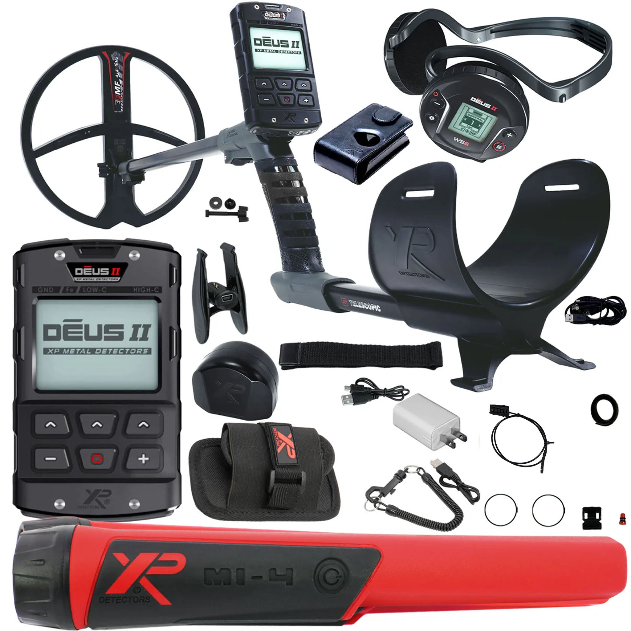 XP DEUS II Fast Multi Frequency RC + WS6 Metal Detector with 11" FMF Search Coil Starter Package