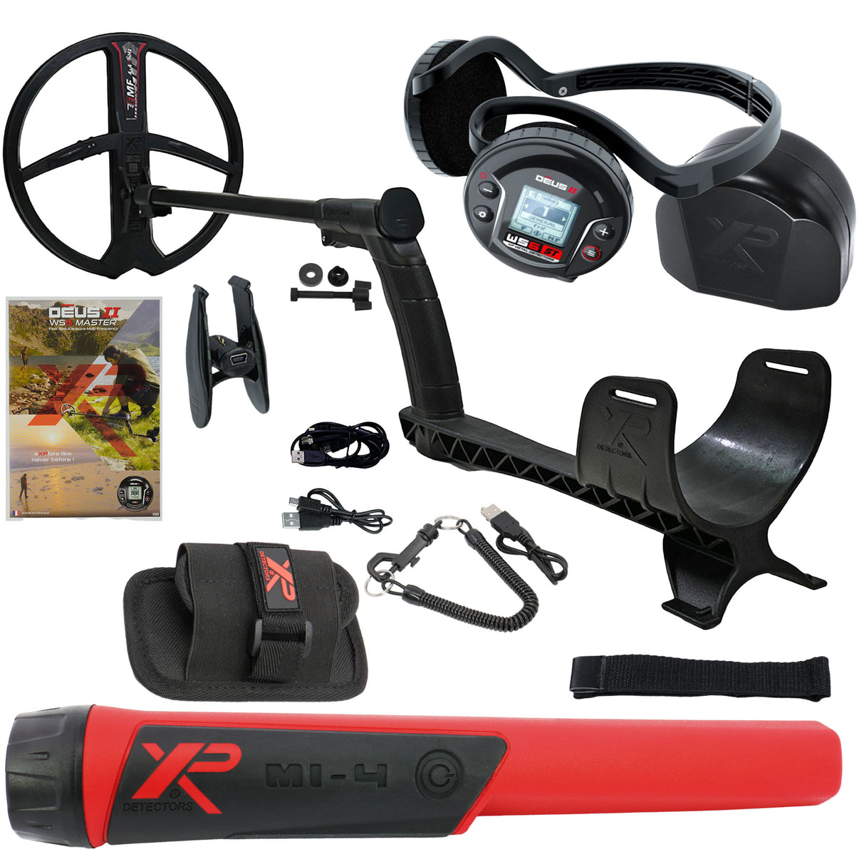 XP DEUS II with WS6 Stereo Headphones and MI-4 pinpointer
