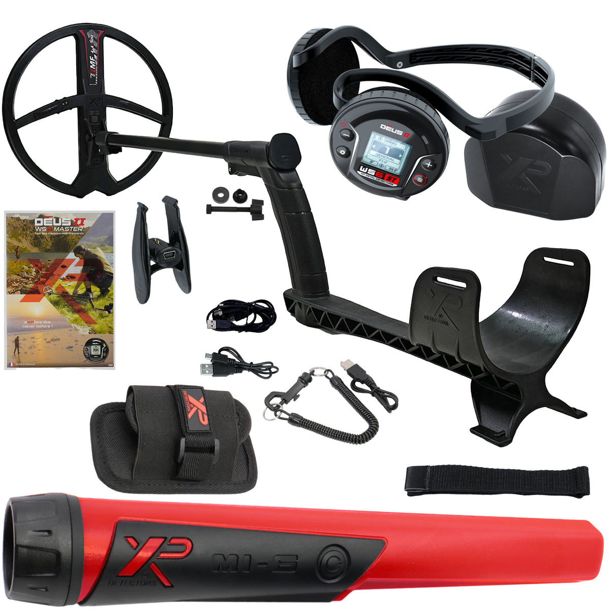XP DEUS II with WS6 Stereo Headphones and MI-6 pinpointer
