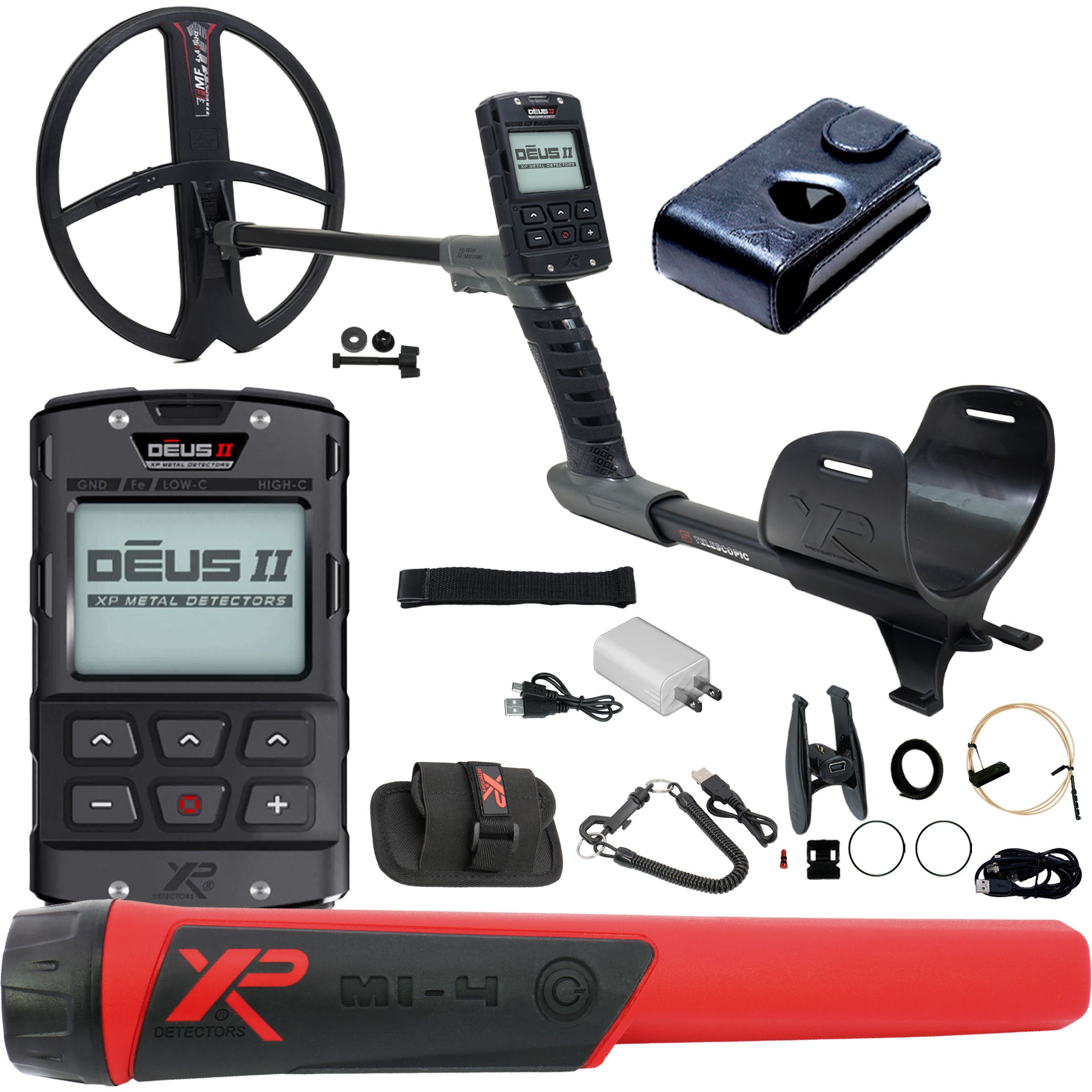 XP DEUS II Fast Multi Frequency RC Metal Detector with 13x11" FMF Search Coil Starter Package