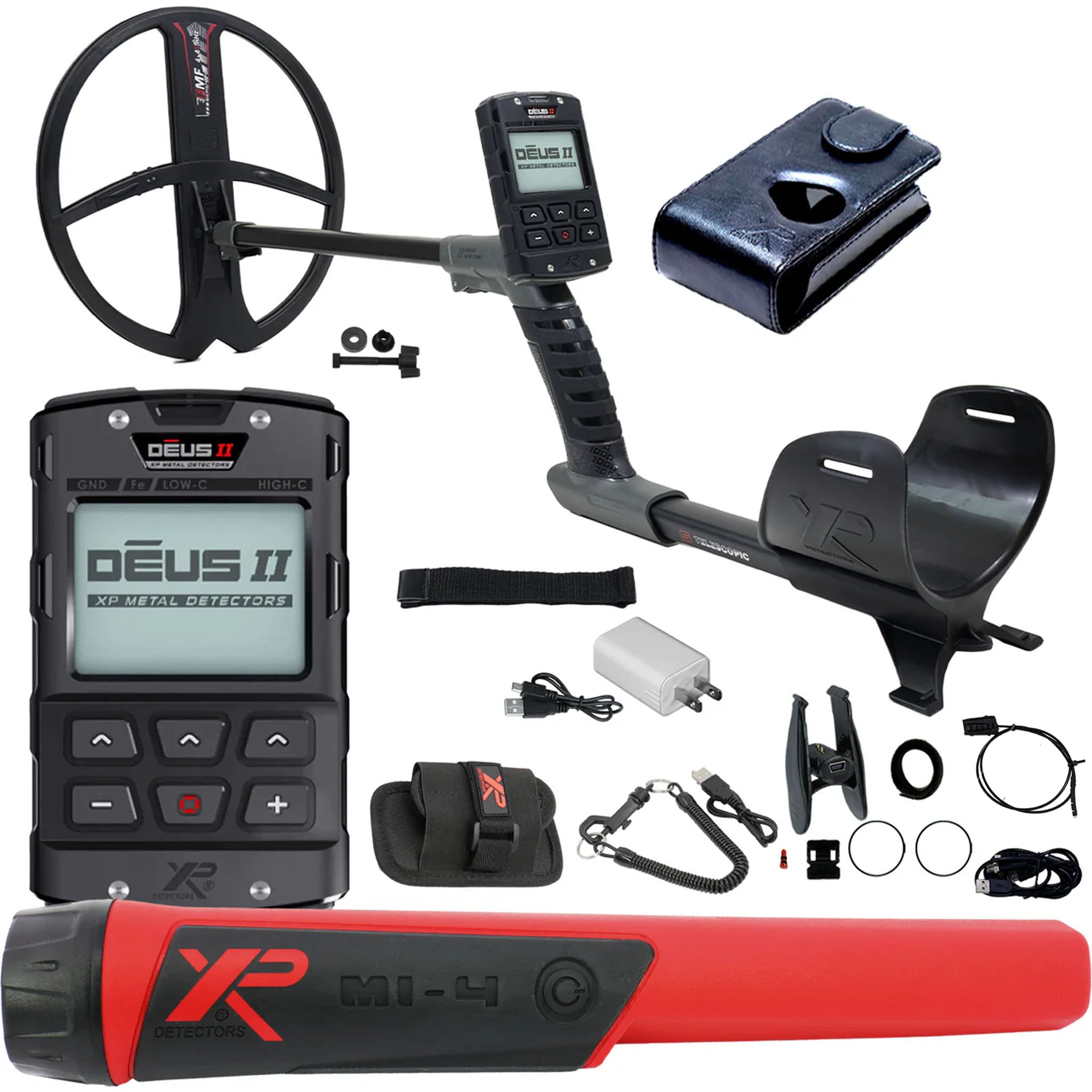 XP DEUS II Fast Multi Frequency RC Metal Detector with 13x11" FMF Search Coil Starter Package