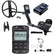 XP DEUS II Metal detector with 13 inch coil, remote control, and accessories on a white background