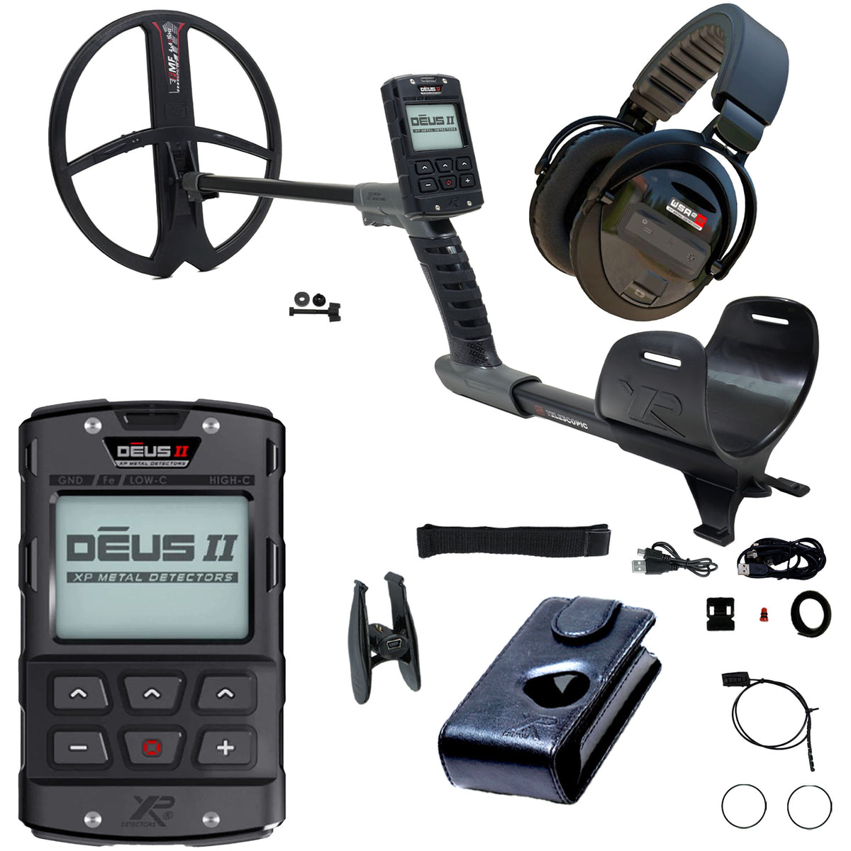 XP DEUS II Fast Multi Frequency RC + WSAXL-ST Metal Detector with 13x11" FMF Search Coil