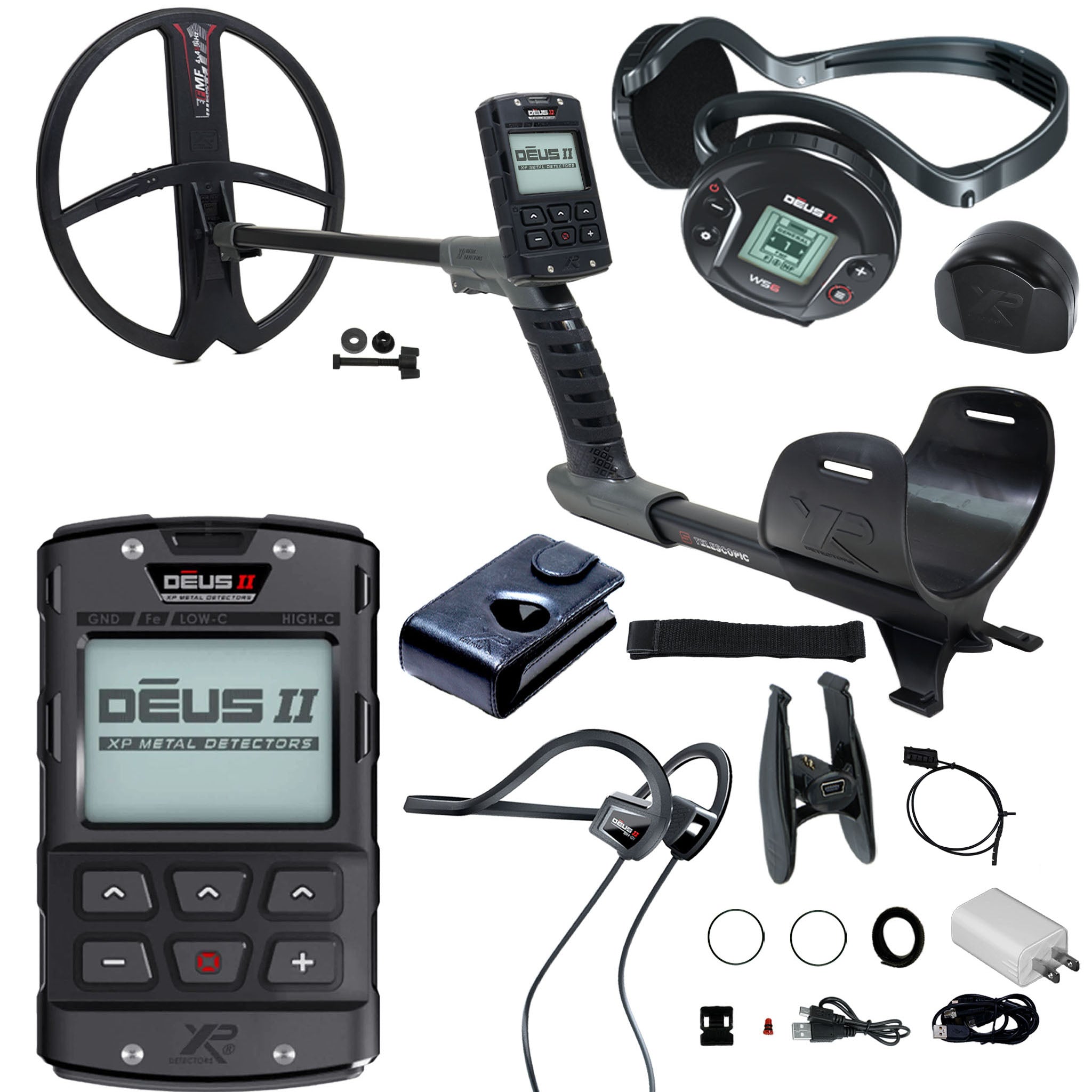 XP DEUS II Fast Multi Frequency RC + WS6 Metal Detector with 13x11" FMF Search Coil AND Dive Package