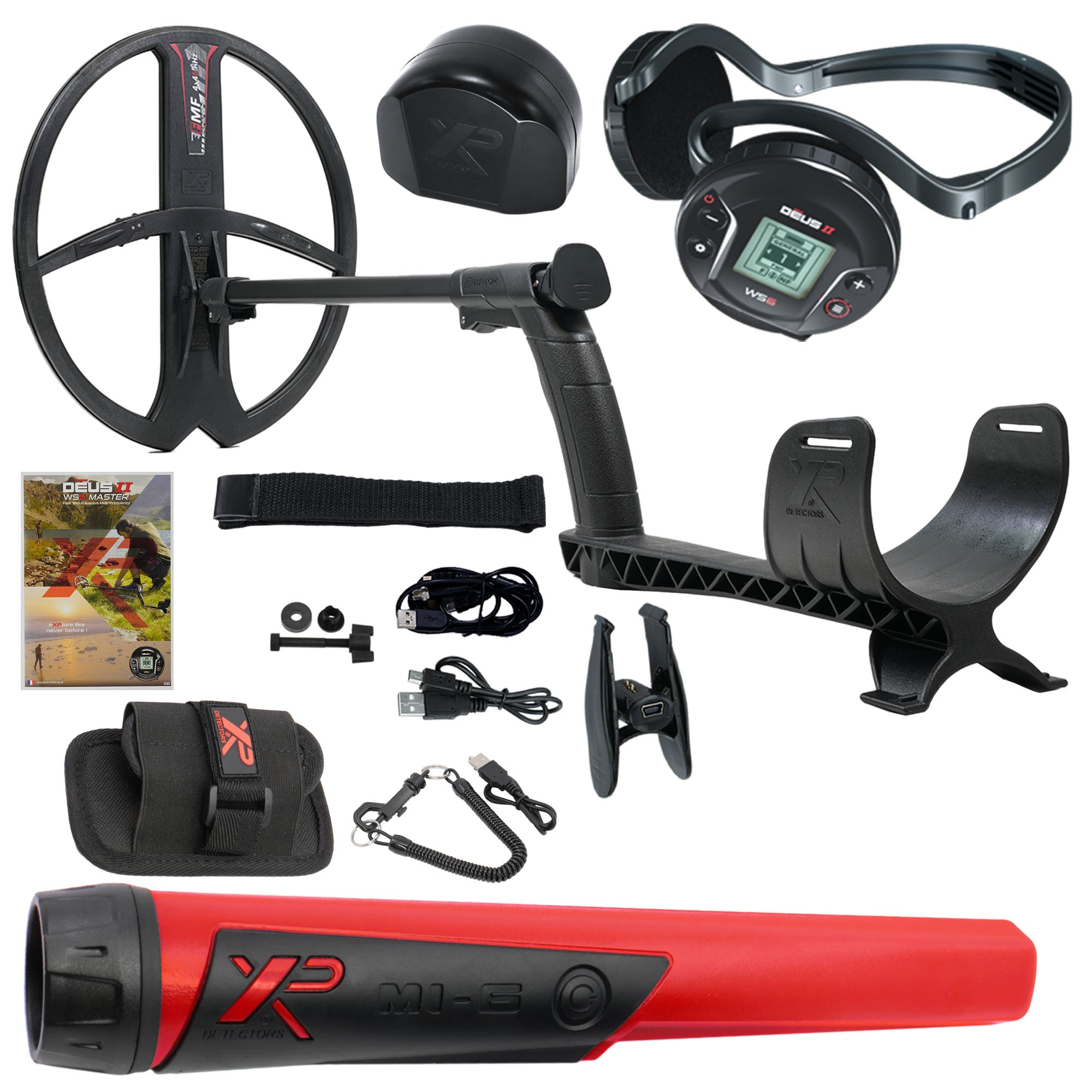 XP DEUS II WS6 Master Fast Multi Frequency Metal Detector  w/ 13 x 11" FMF Search Coil Pro Package