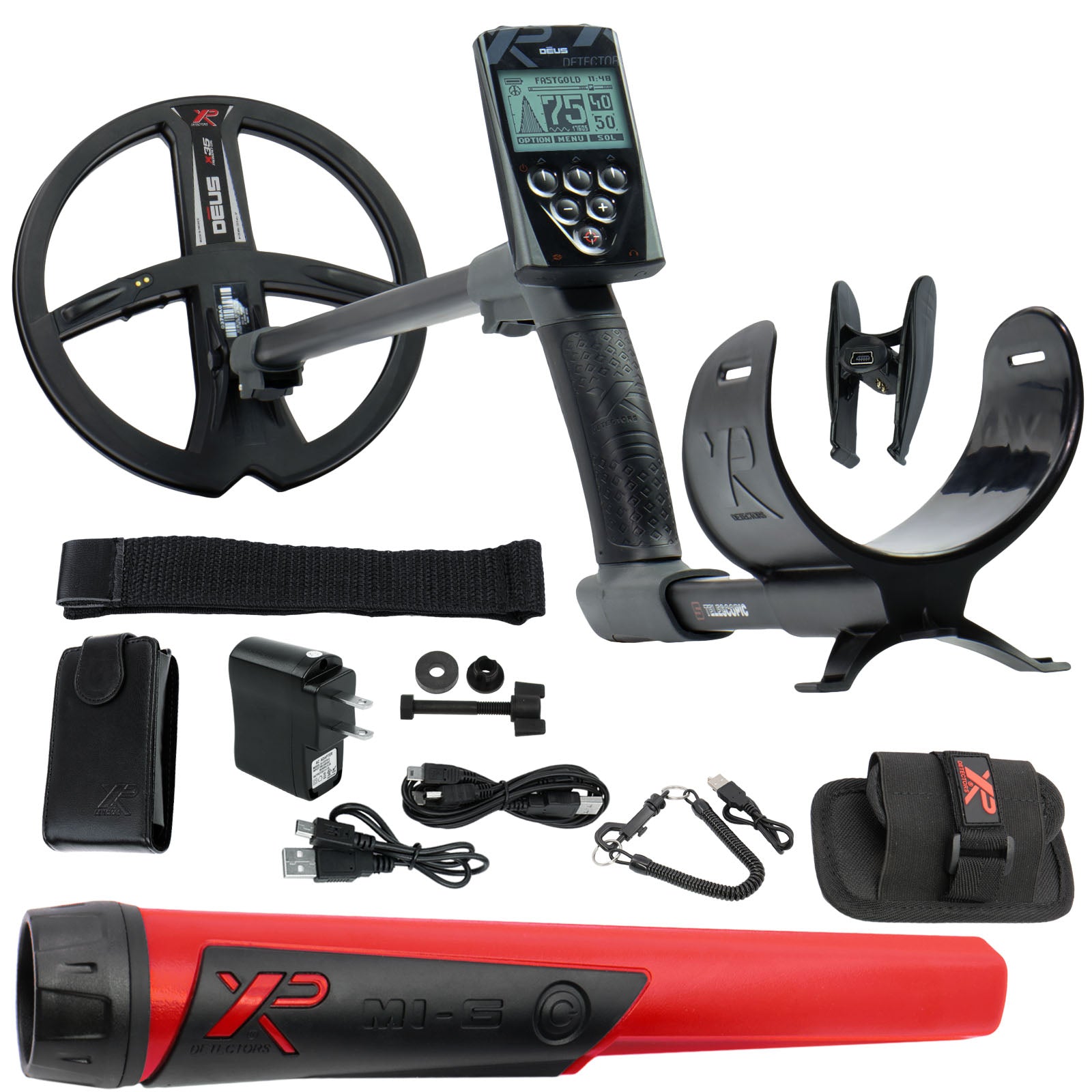 XP Deus Metal Detector with Remote and 9” X35 Search Coil Pro Starter Bundle MI-6 Pinpointer