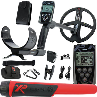 XP Deus Metal Detector with Remote and 9” X35 Search Coil Starter Bundle MI-4 Pinpointer