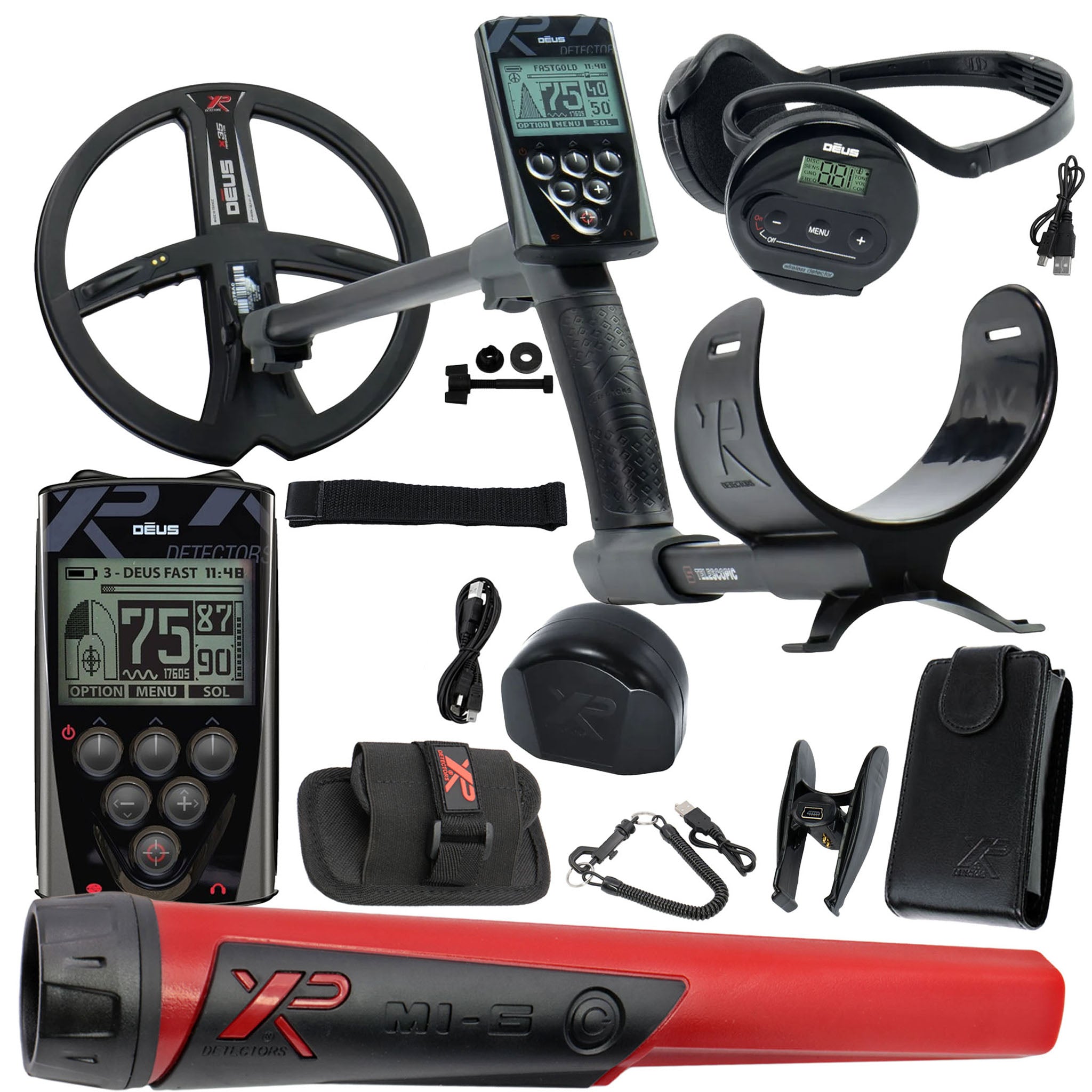 XP Deus Detector with WS4 Headphones, Remote, 9” X35 Search Coil Pro Bundle