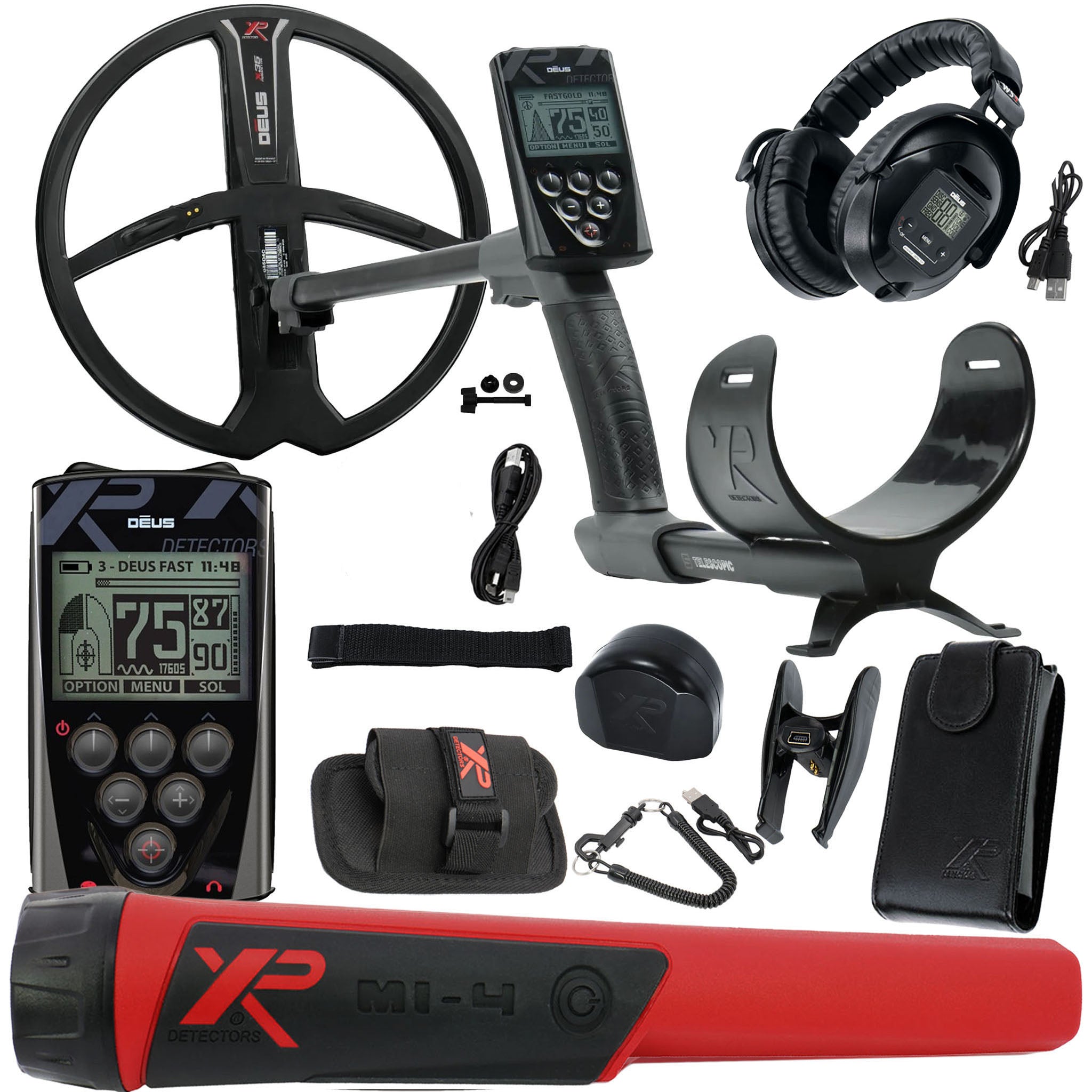 XP Deus Metal Detector with Full Sized WS5 Headphones, Remote and 9” X35 Search Coil Starter Bundle