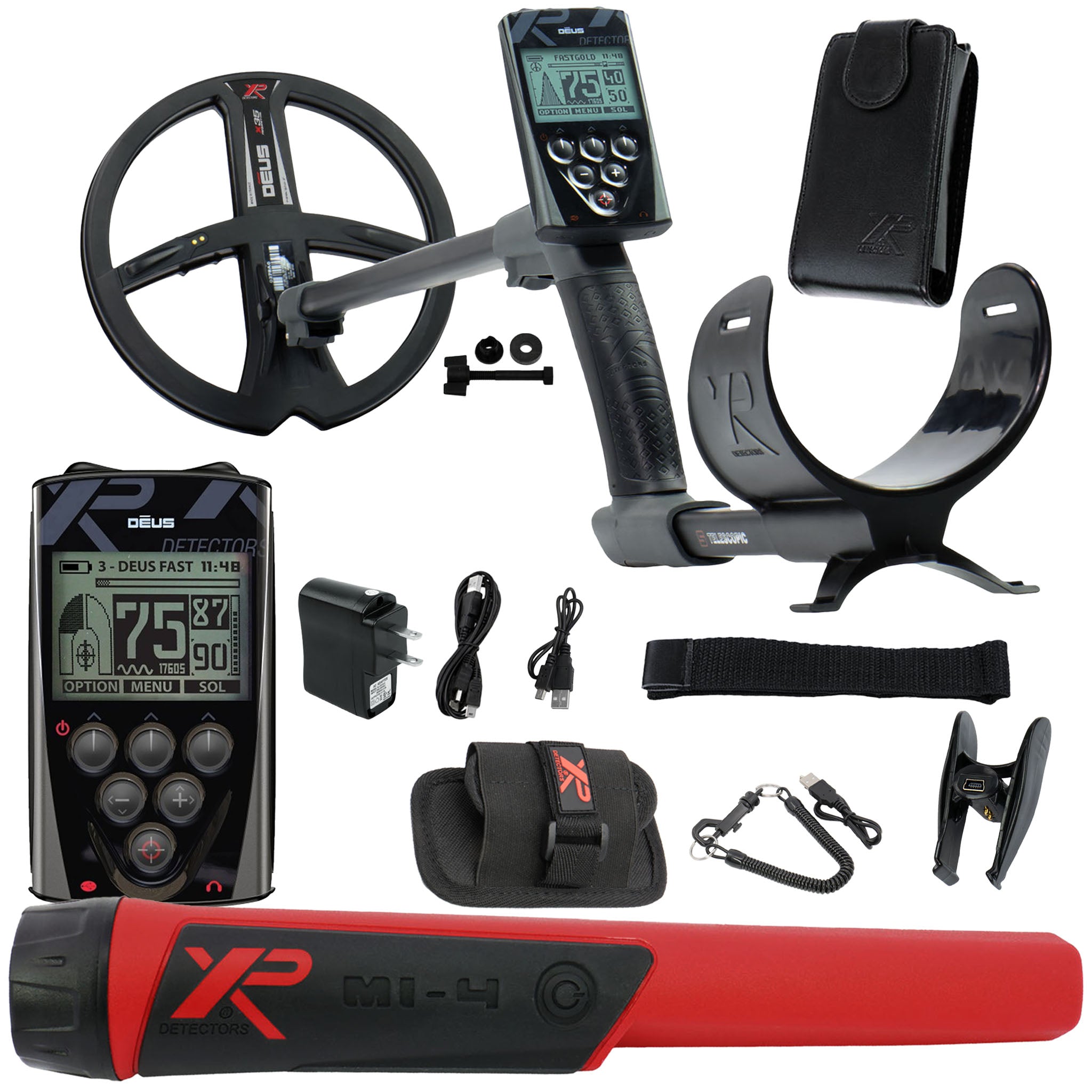 XP Deus Metal Detector with Remote and 11” X35 Search Coil Starter Bundle