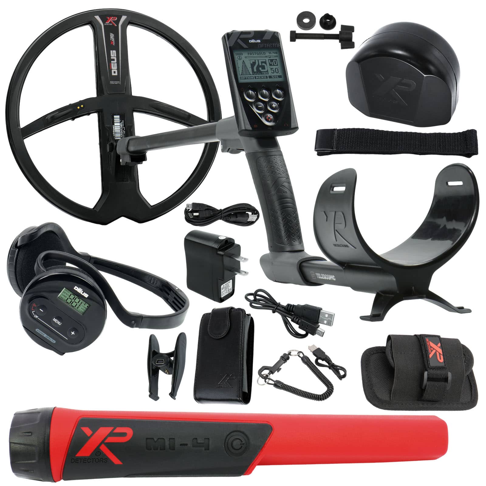 XP Deus Metal Detector with WS4 Wireless Headphones, Remote, 11” X35 Search Coil Starter Bundle