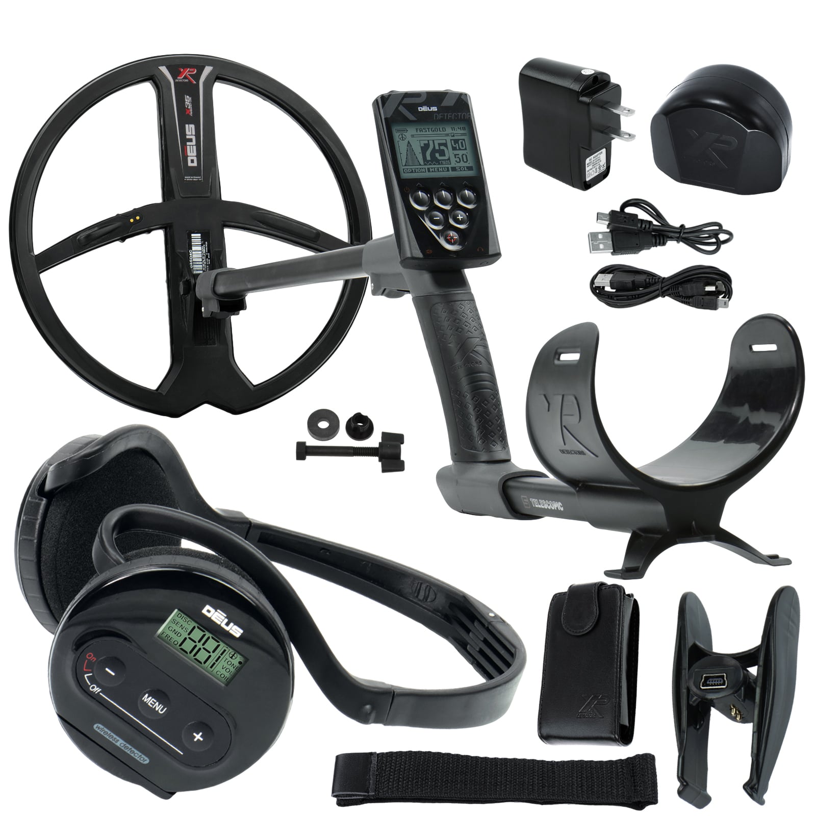 XP Deus Metal Detector with WS4 Wireless Headphones, Remote, 11” X35 Search Coil (Open Box)