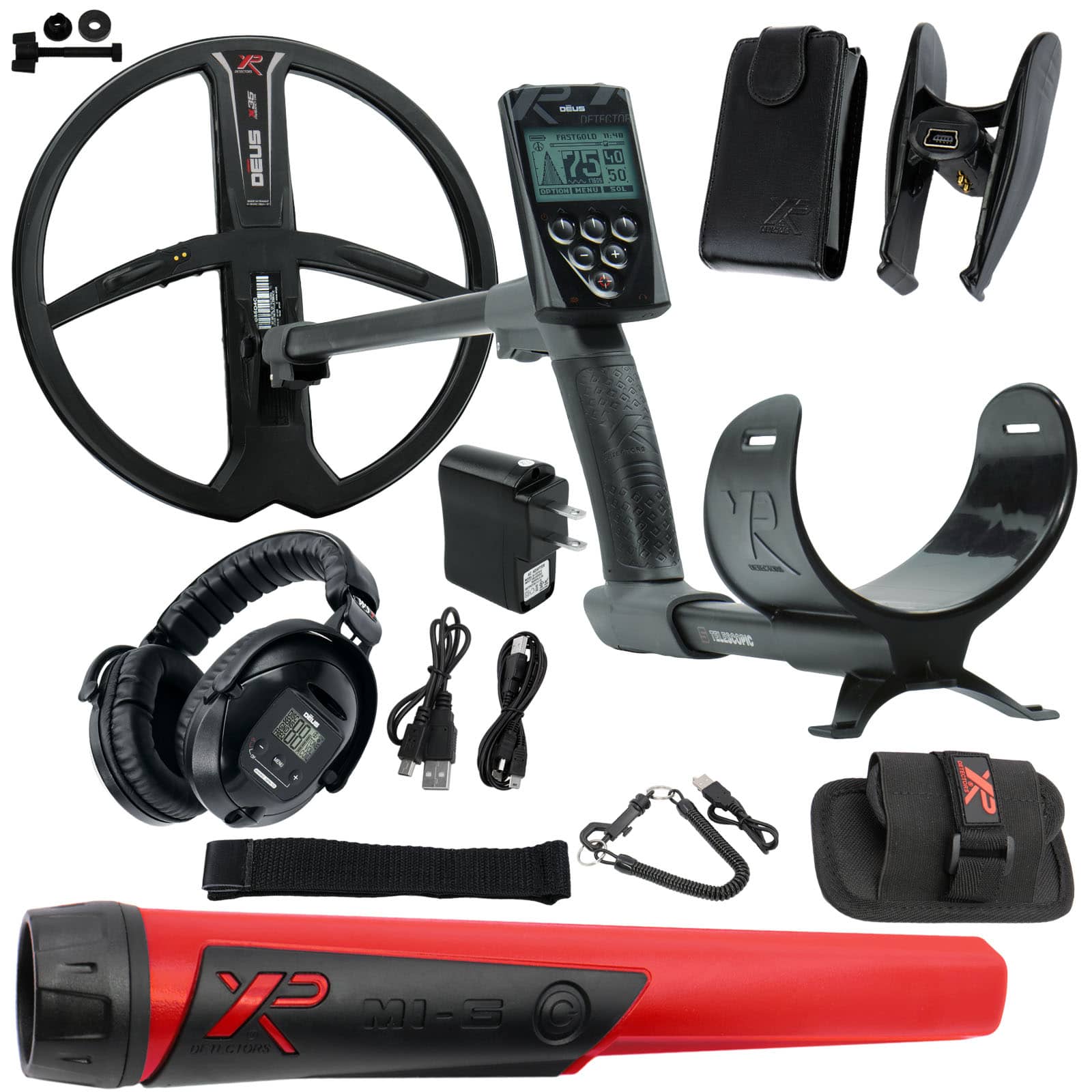 XP Deus Metal Detector w/ WS5 Wireless Headphones, Remote, 11” X35 Search Coil Pro Bundle