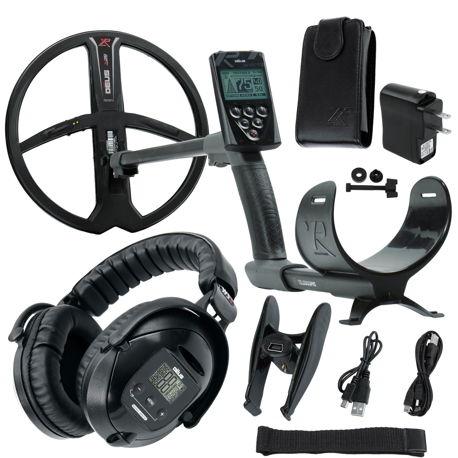 XP Deus Metal Detector w/ WS5 Wireless Headphones, Remote, 11” X35 Search Coil (Open Box)