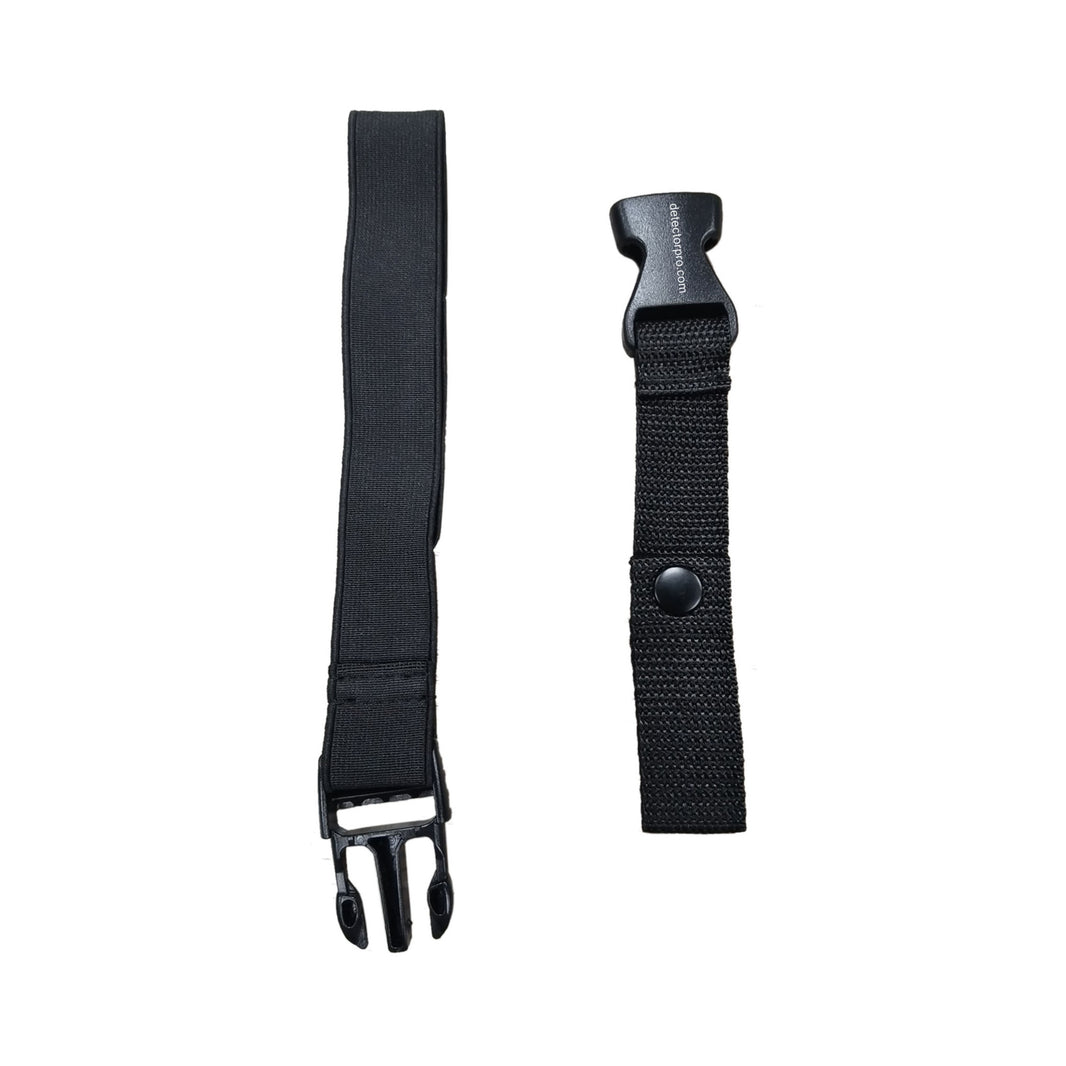 DetectorPro metal detector hip hanger with spring-loaded belt clip and adjustable nylon strap