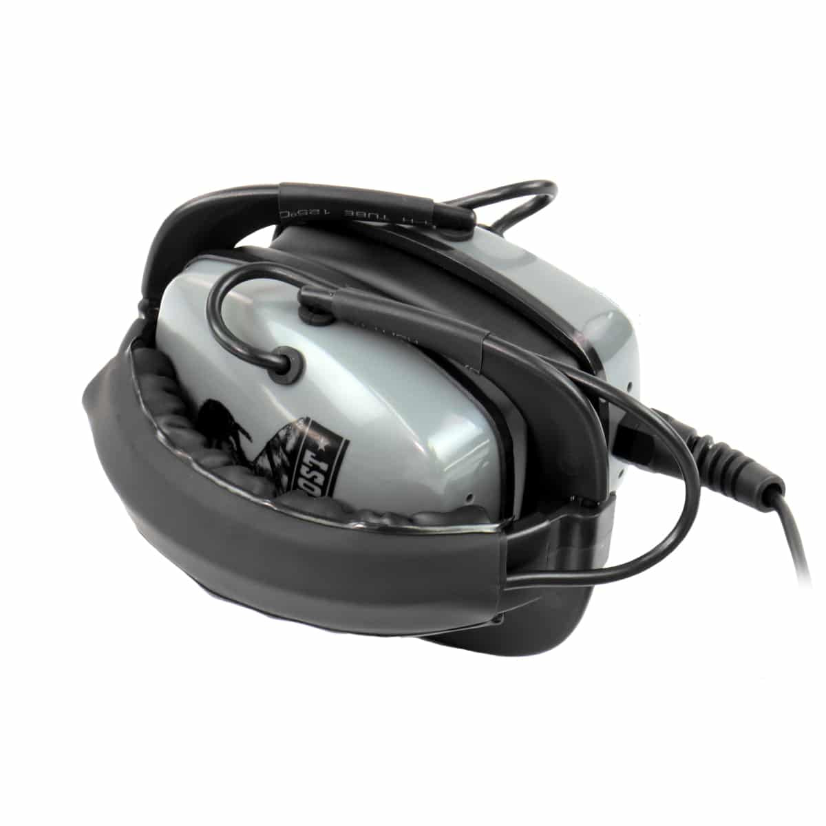 DetectorPro Amphibian II headphones showing foldable design and waterproof cable