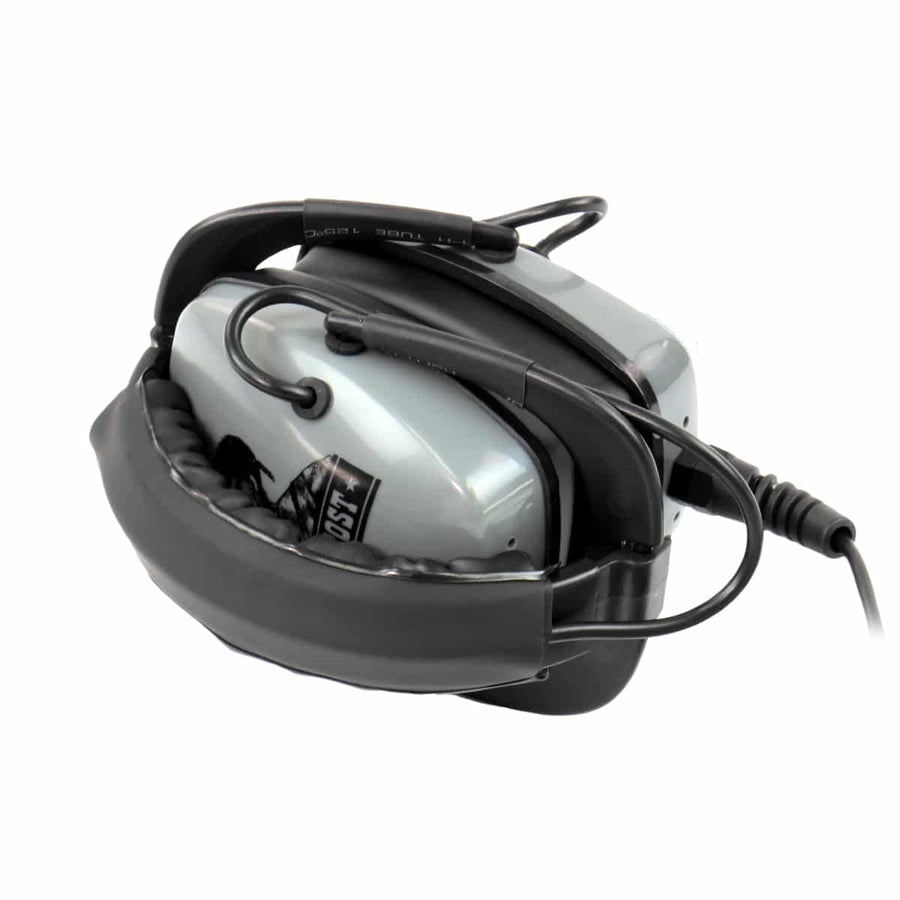 DetectorPro Amphibian II headphones showing foldable design and waterproof cable