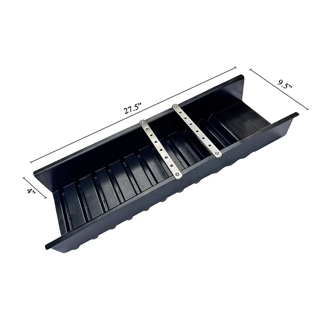 The Original Sluice black with two stainless steel rock bars 27.5" length 9.5"width 4" depth