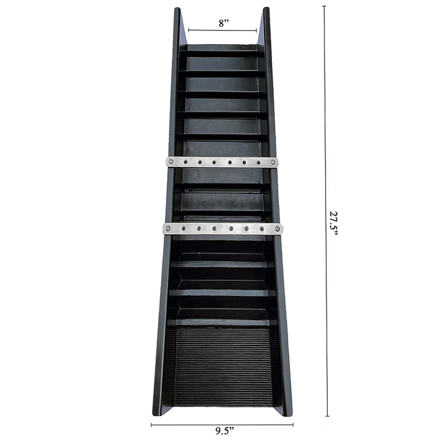 The Original Sluice black with two stainless steel rock bars 27.5" length 9.5"width 4" depth