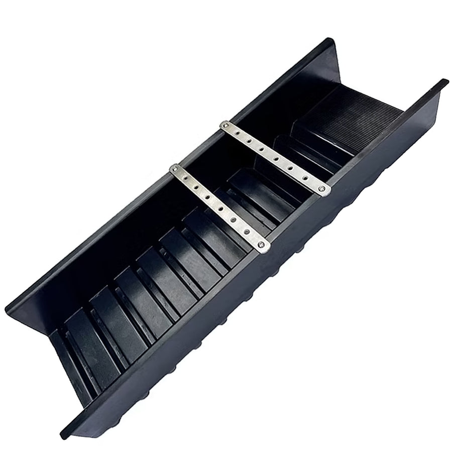 The Original Sluice black with two stainless steel rock bars 