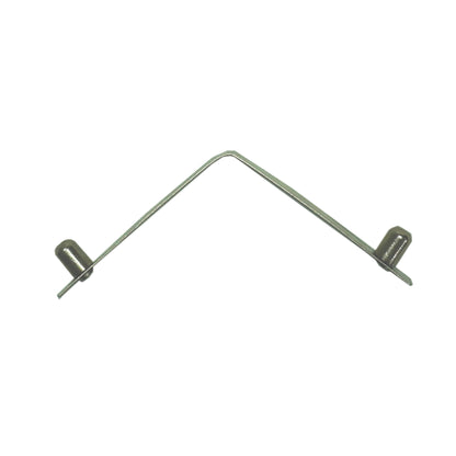 Dune Scoops stainless steel spring clip showing 2x2 inch dimensions and 3/8 inch peg
