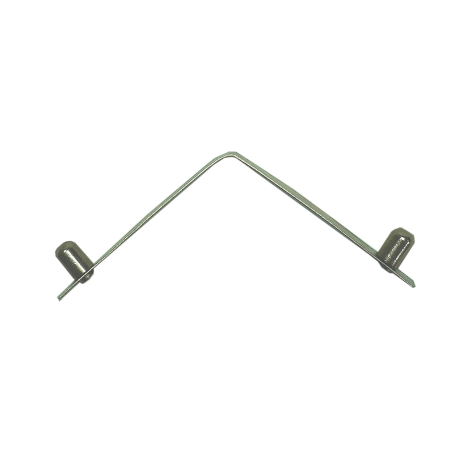 Dune Scoops stainless steel spring clip showing 2x2 inch dimensions and 3/8 inch peg