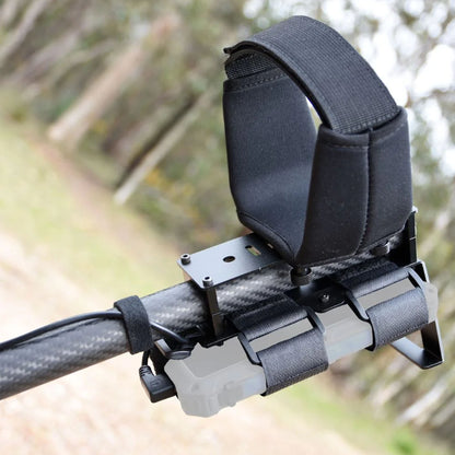AlgoForce E1500 Plus detector rear view with coil cable and power bank straps