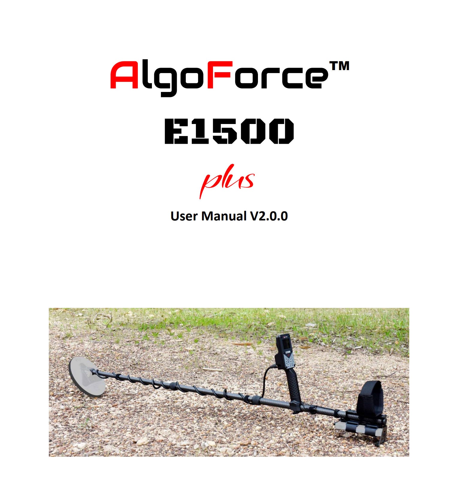 AlgoForce E1500 Plus V2.0.0 Metal Detector Digital Manual
