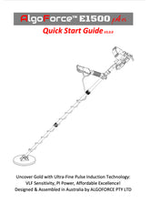 AlgoForce E1500 Plus Metal Detector Quick Start Guide V3.0.0