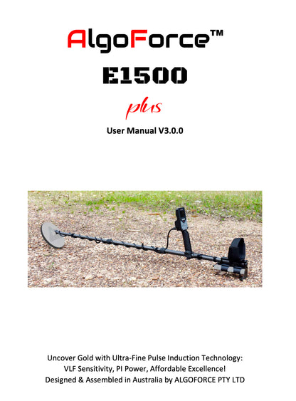 AlgoForce E1500 Plus V3.0.0 Metal Detector Digital Manual – Official Download & User Guide