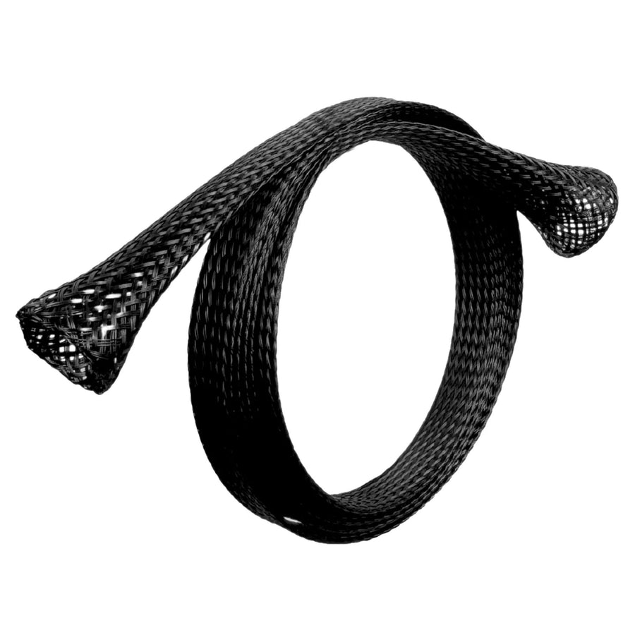 Black Reptile Wrapz wire protection sleeve shown on a white background