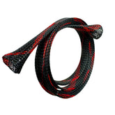Red Reptile Wrapz coil wire sleeve demonstrating reinforced end construction