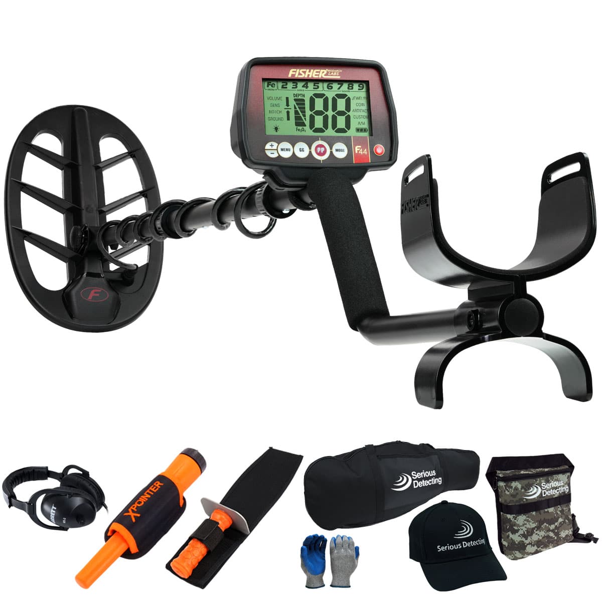 Fisher F44 Metal Detector with 11" DD Coil Complete Package