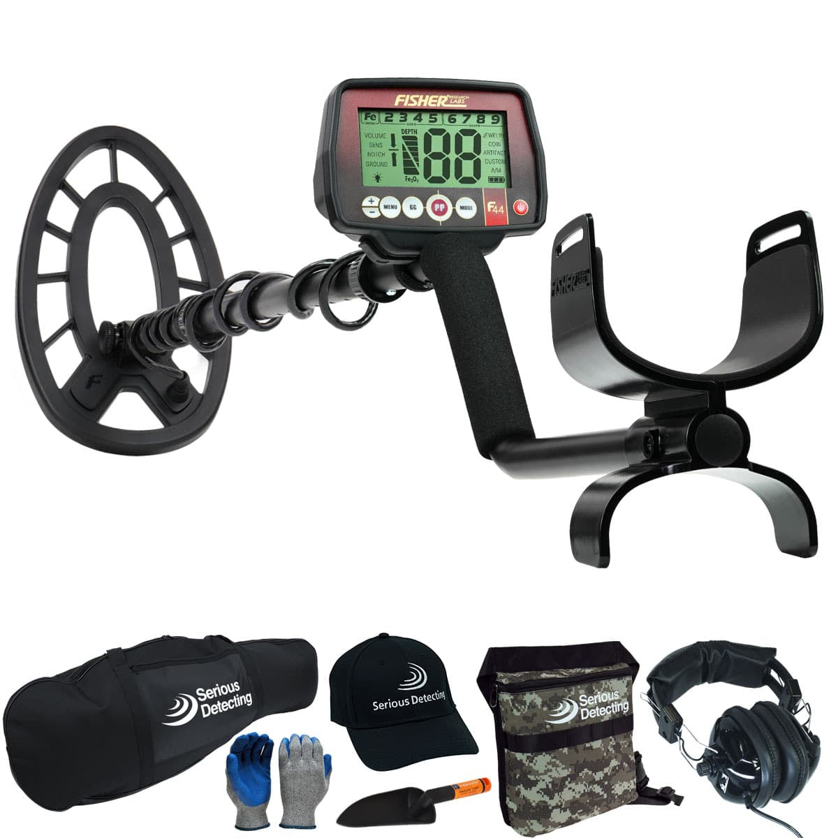 Fisher F44 Metal Detector with 11" Concentric Elliptical Waterproof Search Coil Pro Package - PKSD